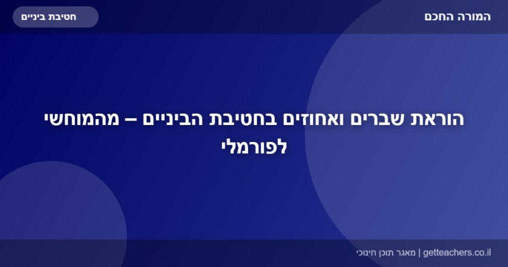 הוראת שברים ואחוזים בחטיבת הביניים – מהמוחשי לפורמלי